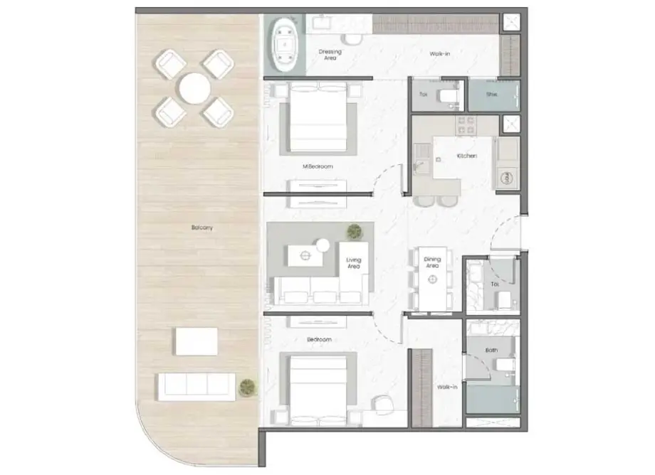 2 bedrooms apartment