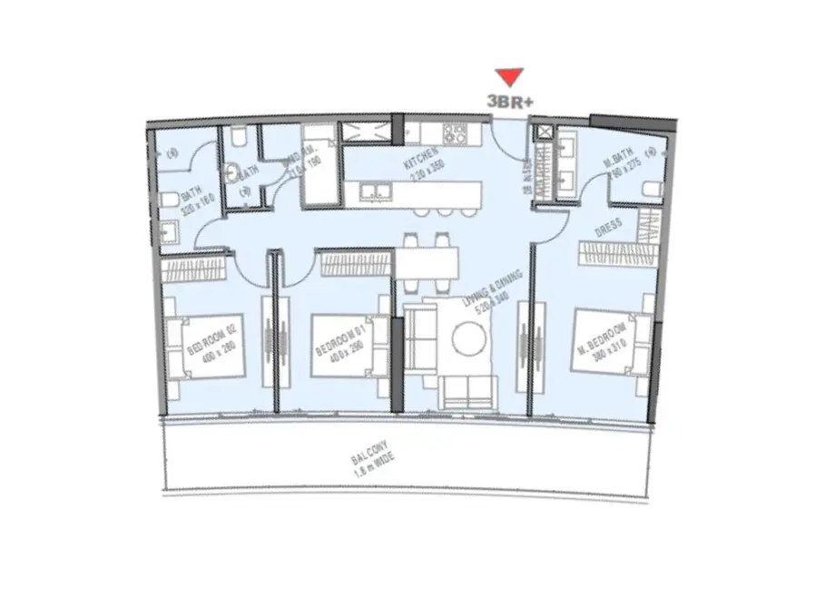 3 bedrooms apartment