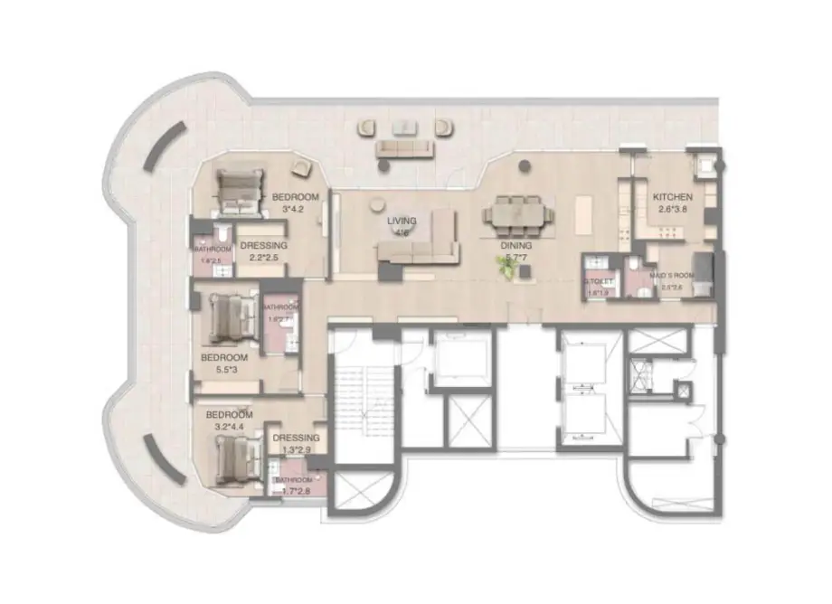 3 bedrooms penthouse